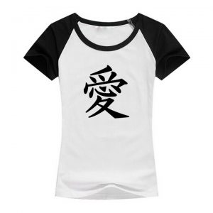 Camisa AMOR Ideograma Japonês (camiseta letra japonesa)