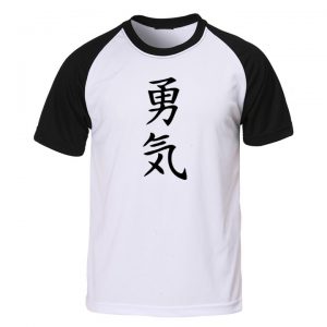 Camisa Coragem Ideograma Japonês (letra japonesa)