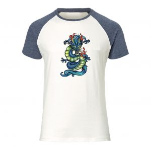 Camisa Raglan Dragão Azul (opção manga longa)