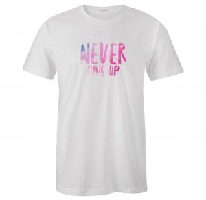 Camisa Raglan Never Give Up (coleção camisas motivacionais)